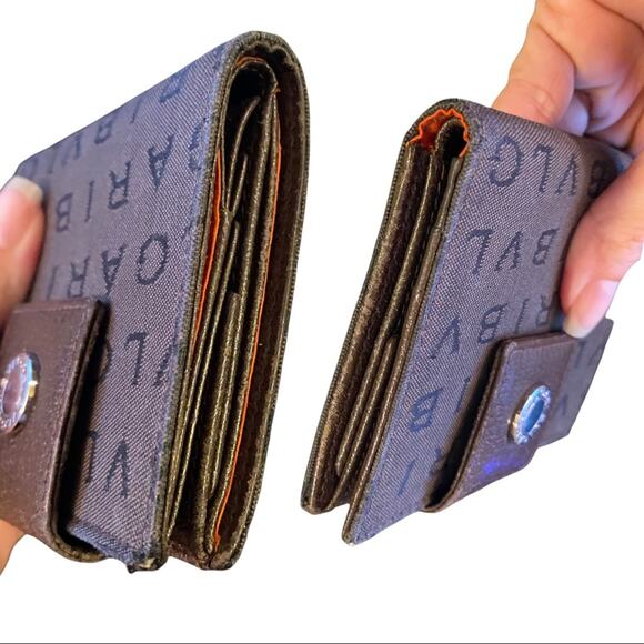 Bvlgari Brown Bifold Classic Snap Wallet Authentic - Picture 3 of 8